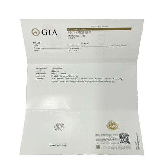 14K Yellow Gold Doughnut Bezel Pendant, 1.50 Ct Lab-Grown Diamond, G/H I1 - Picture 4 of 4